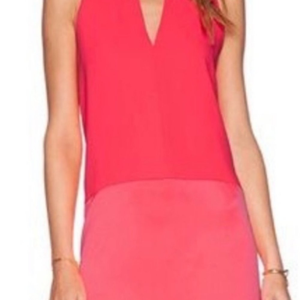 Parker Coral / Pink Silk Dress